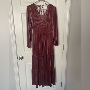 Knox rose velvet maxi dress- S